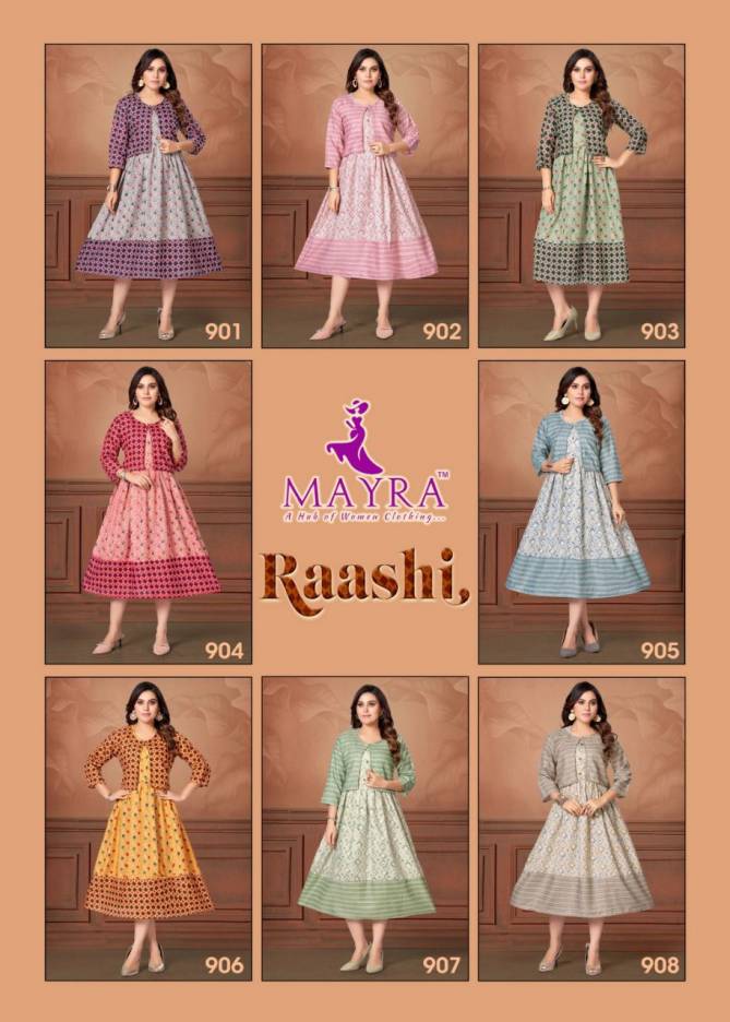 MAYRA  RAASHI Fancy Daily Wear Rayon Printed Designer Kurtis Collection